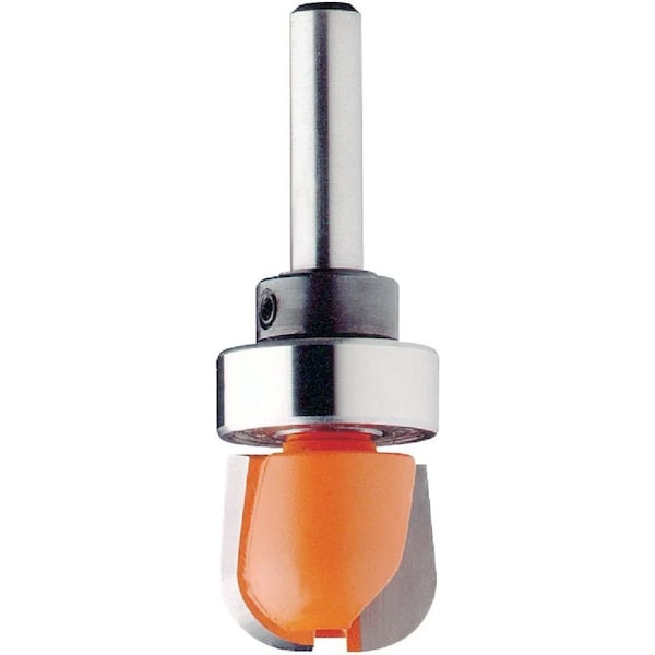 Bowl & Tray Bit With Bearing, 1/2-Inch Shank, 1-1/4-Inch Diameter, Carbide-Tipped, Orange